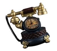 Healifty Horloge Rétro Modèle Téléphone Doré en Résine, Décoration Bureau Vintage, Accessoire Intérieur Élégant pour Salon, Chambre ou Salle de Conférence, Objet Décoratif Rétro Unique