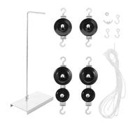 Healifty Jeu de Poulies de Machinerie Support Galvanisé 1 Ensemble Comprendant 2 Poulies Simples Doubles 1 Support et 2 Cordes pour Expériences de Physique Scolaire et Mécanique