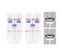 Healifty Jeux de 2 Aiguilles Doubles pour Machine à Coudre avec Pince à Plis Creux Accessoires Professionnels Multifonctions Compatibles Couture Double Aiguille Fourniture Solide et