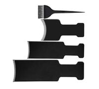 Healifty Kit Coiffure Professionnel 4 Pièces pour Teinture Capillaire Planches à Mèches en Plastique Noir Incurvé et Pinceau Applicateur, Outils de Teinture Capillaire Portables pour Salon