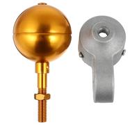 Healifty Kit D'accessoires pour Mât de Drapeau Robuste en Alliage D'aluminium Boule Dorée et Capuchon Argenté, Décoration Extérieure Facile à Installer pour Jardin