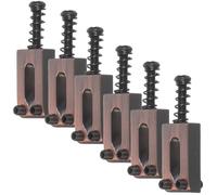 Healifty Kit de 6 Selles de Guitare Électrique en Cuivre Rouge Sablé avec Ressorts Droits et Vis Noires, Ensemble D’accessoires pour Chevalet Trémolo Compatible, Système Stable pour