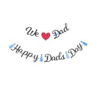 Healifty Kit de Décorations Fête des Pères en Papier Pailleté Banderole We Dad pour Décoration de Table et Murale Léger et Festif pour Fête et Photo 1 Set