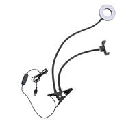 Healifty Lampe LED à Clip pour Téléphone avec Support Rotatif 360°, Lumière de Beauté pour Maquillage et Photographie, Design en Plastique et Métal, Câble USB Inclus