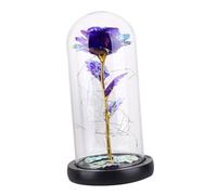 Healifty Lampe Veilleuse Rose Artificielle en Verre LED Décoration Romantique pour Saint-Valentin Transparent Ambiance Lumineuse