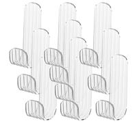 Healifty Lot de 10 Crochets Adhésifs Transparents en Acrylique Résistants Clou Crochets Muraux pour Salle de Bain Cuisine Porte-Serviettes et Porte-Clés Installation sur Surfaces