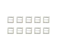 Healifty Lot de 10 curseurs de ruban en forme de cœur en strass pour bricolage artisanal cadeau de mariage 1.9 * 1.9cm Carré