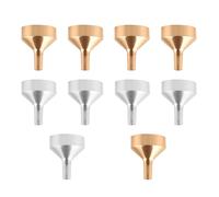 Healifty Lot de 10 Mini Entonnoirs de Transfert en Métal Doré et Argenté, Petits Entonnoirs pour Huiles Essentielles et Parfums, Format Compact pour Dosage Précis Cuisine et Cosmétiques