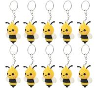 Healifty Lot de 10 Porte-clés Abeille Mignon en Métal et PVC, Pendentif Décoratif pour Paquet à Dos, Clés de Voiture, Présent Fête et Décoration Anniversaire