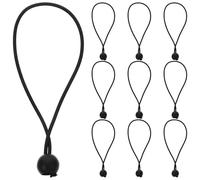 Healifty Lot de 10 Sangles Élastiques avec Boule Noire 20 CM Attaches de Fixation Réutilisables pour Parasols Cordons Élastiques Résistants aux Intempéries Accessoires Polyvalents pour