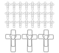 Healifty Lot de 100 Trombones Croisés en Métal Argenté, Accessoires Chrétiens pour Journal Biblique, Trombones à Lettres Décoratifs pour Bureau et Étude Biblique, Pinces Papeterie