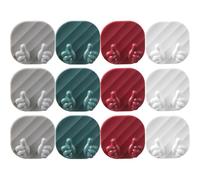 Healifty Lot de 12 Crochets Adhésifs Muraux Porte-prise en Plastique sans Perçage, Support de Câble et Prise Électrique Coloré 4 Couleurs 3 Pièces Chacun, Rangement Mural Cuisine et Salle