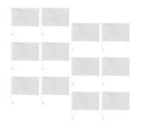 Healifty Lot de 12 Drapeaux Vierges à Main Portatifs 30x45 Cm Blancs Supports de 43 Cm pour Décoration Voiture, Signalisation Sportive et Événements Extérieurs