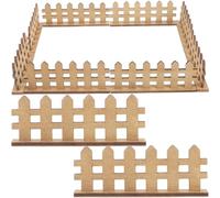 Healifty Lot de 12 Mini Clôtures en Bois Massif Kaki pour Décor Miniature, Accessoires Jardin Féerique, Petite Clôture pour Maison de Poupée et Micro-paysages, Décoration Polyvalente