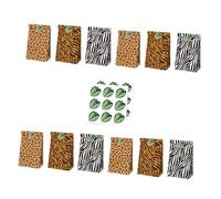 Healifty Lot de 12 Paquet Présents en Papier Kraft à Thème Jungle Animaux avec Stickers Décoratifs Biodégradables pour Bonbons et Friandises pour Fêtes D’Anniversaire et Événements