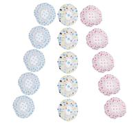 Healifty Lot de 15 set de Bonnets de Imperméables à Pois Grosse Taille pour Femmes Bonnets de Bain Épais et Réutilisables avec Bordure en Dentelle Protection Optimale Cheveux Spa et