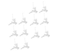 Healifty Lot de 18 Pendentifs Suspendus de Cerf Creux pour Sapin de Noël Décoration de Noël Transparente de 10 CM Ornement Festif Léger et Compact
