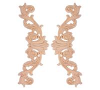 Healifty Lot de 2 Appliques d’Angle en Bois Sculpté Non Peint Décorations Murales Européennes en Bois Massif Ornements Décoratifs pour Meubles Armoires et Murs Motifs Floraux Vintage