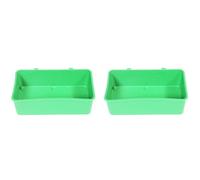 Healifty Lot de 2 Bacs de Bain Suspendus pour Perroquets et Petits Oiseaux, Accessoires de Créatifs en Plastique Vert, Outil de Nettoyage pour Cages à Oiseaux, Fourniture pour Animaux