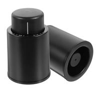 Healifty Lot de 2 Bouchons sous Vide pour Vin en Plastique Noir Pompe Rotative, Préserve et Prolonge la Fraîcheur des Bouteilles Ouvertes, Accessoires Pratiques pour Dégustation