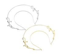 Healifty Lot de 2 Coiffes Auréole en Alliage Antique, Couronnes Halo Dorée et Argentée, Bandeaux Décoratifs Légers pour Festivals, Cosplay et Accessoires Coiffure Féminine