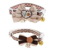 Healifty Lot de 2 Colliers de Sécurité pour Chat avec Nœud Amovible et Clochette, Réglables et Doux, Accessoire Mignon pour Chatons, Maison et Vacances, Collier pour Chat avec Pendentif