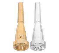 Healifty Lot de 2 Embouchures de Trompette 3C Métal Doré et Argenté Accessoire de Rechange Portable Compatible Débutants Pièces Détachées pour Instruments de Musique Optimisation du