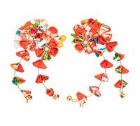 Healifty Lot de 2 Épingles à Cheveux Japonaises Éventail et Pampilles en Tissu Rouge Saumon Accessoires pour Cheveux pour Femmes Décorations pour Coiffure Traditionnelle et Séances