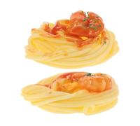 Healifty Lot de 2 Modèles de Faux Spaghettis Réalistes en Plastique Crevettes, Décorations Alimentaires Artificielles pour Maison, Crèche et Photographie, Accessoires Spaghettis Simulés