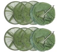 Healifty Lot de 2 Pièges à Poissons Pliables Professionnels 30X150 CM Filet Vert Solide Casier Multifonction Portable pour Écrevisses et Poissons Accessoire de Pêche Pratique en Filet