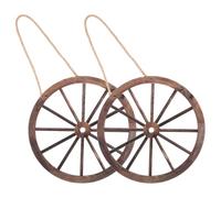 Healifty Lot de 2 Roues en Bois Rustiques 20 Cm, Décoration Murale Western Vintage pour Intérieur et Extérieur, Ornement Rond Artisanal pour Chambre, Maison, Jardin et Bar