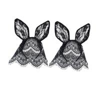 Healifty Lot De 2 Serrage-têtes Oreilles De Lapin Et Chat Taille Unique Voile Noir Festif Pour Garçon Et Filles Et Cosplay Fête