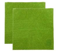 Healifty Lot de 2 Tapis de Gazon Artificiel Faux Gazon Décor Paysager 25X25 CM en Plastique Solide Jaune-Vert pour Modélisme Maquettes Bâtiments Jardin Extérieur