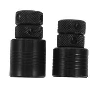 Healifty Lot de 2 Vérins Stabilisateurs Réglables pour Cric de Plancher, Supports Universels en Matériau Résistant, Capacité 2,8 à 3 Tonnes, Patins à Tête Plate Noirs pour Nivellement