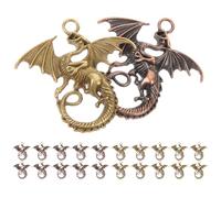 Healifty Lot de 20 Pendentifs Dragon Chinois en Alliage Vintage, 10 Pièces Bleu Antique 10 Pièces Rouge Antique, Breloques Délicates pour Collier DIY, Décoration Charme Dragon, Bijoux