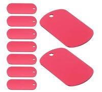 Healifty Lot de 20 Pendentifs en Aluminium pour Animaux de Compagnie, Médailles Vierges Carrées 50x29 Mm Rouges, Étiquettes D’Identification Gravables pour Collier Chien, Accessoires