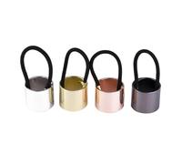 Healifty Lot de 3 Anneaux à Cheveux Cylindriques en Métal Élastiques pour Queue de Cheval Accessoires Cheveux Femmes et Filles Couleurs Argenté Or Rose et Noir Usage Quotidien et