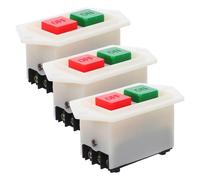 Healifty Lot de 3 Boutons Marche/Arrêt pour Meuleuse Industrielle Interrupteur de Sécurité Encastré Bouton-Poussoir Robuste 10A Modèle 10 Interrupteur pour Perceuse Électrique et