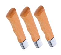 Healifty Lot de 3 Manches de Couteau en Bois Dur Naturel Poignée de Rechange Grosse Taille Ergonomique Finition Argentée pour Couteaux de Chef Accessoire la Cuisine Solide et