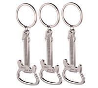 Healifty Lot de 3 Ouvre-bouteilles Créatifs en Métal Argenté, Porte-clés Guitare Multifonctionnel Compact, Léger et Pratique, pour Amateurs de Bière et Usage Quotidien la Maison