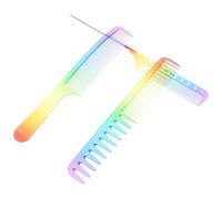 Healifty Lot De 3 Peignes De Coiffure Transparents Rainbow à Queue Pointue, Robustes Et Ergonomiques, Peignes à Cheveux Professionnels Pour Salon De Coiffure, Adaptés à Cheveux Fins Et Épais