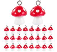 Healifty Lot de 30 breloques en forme de champignon avec perles pour bracelets et boucles d'oreilles