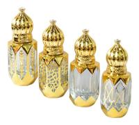 Healifty Lot de 4 bouteilles vides en verre à rouler à huiles essentielles - 6 ml - Mini bouteilles de parfum à remplir - Bouteille de voyage - Flacon d'eau bénite