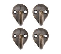 Healifty Lot de 4 Crochets Muraux Rétro Style Américain Support Mural Pratique en Métal Couleur Café Antique Cintres Simples pour Vêtements et Accessoires Rangement Compact pour Salle