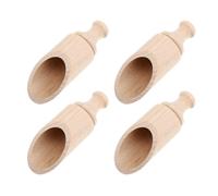 Healifty Lot de 4 Cuillères en Bois Multifonctions 30x88 Mm, Mini-cuillères à Sel et Cuillères à Assaisonner sans Vernis, Accessoires Cuisine Pratiques pour Épices et Thé