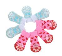 Healifty Lot de 4 Paires de Chaussettes Antidérapantes pour Pattes d'animaux en Coton et Polyester, Faciles à Enfiler, pour l'hiver Voyages