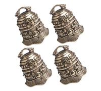 Healifty Lot de 4 Pendentifs Cloche Vintage en Laiton Breloques Porte-Clés DIY Décoration Rétro Compacte pour Paquet et Accessoires Style Ancien et Solide