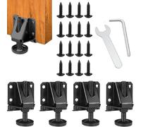 Healifty Lot de 4 Pieds de Nivellement Réglables pour Meubles Acier Laminé à Froid Finition Galvanisée Résistante à L’Usure 2 MM D’Épaisseur Noir Accessoires Vis et Clé pour Armoires
