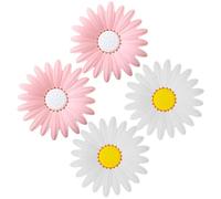 Healifty Lot de 4 Porte-Savons Auto-Drainants de Marguerite Double Couche en Plastique Blanc et Rose pour Salle de Bain Égouttoir Pratique et Décoratif