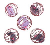 Healifty Lot de 5 Jouets pour Chat de Boule Souris Cage 6 Cm, Peluche Douce et Matériaux Sûrs, Couleurs Aléatoires Attractives, Interactif pour Stimuler Instinct Naturel Couleur Aléatoire